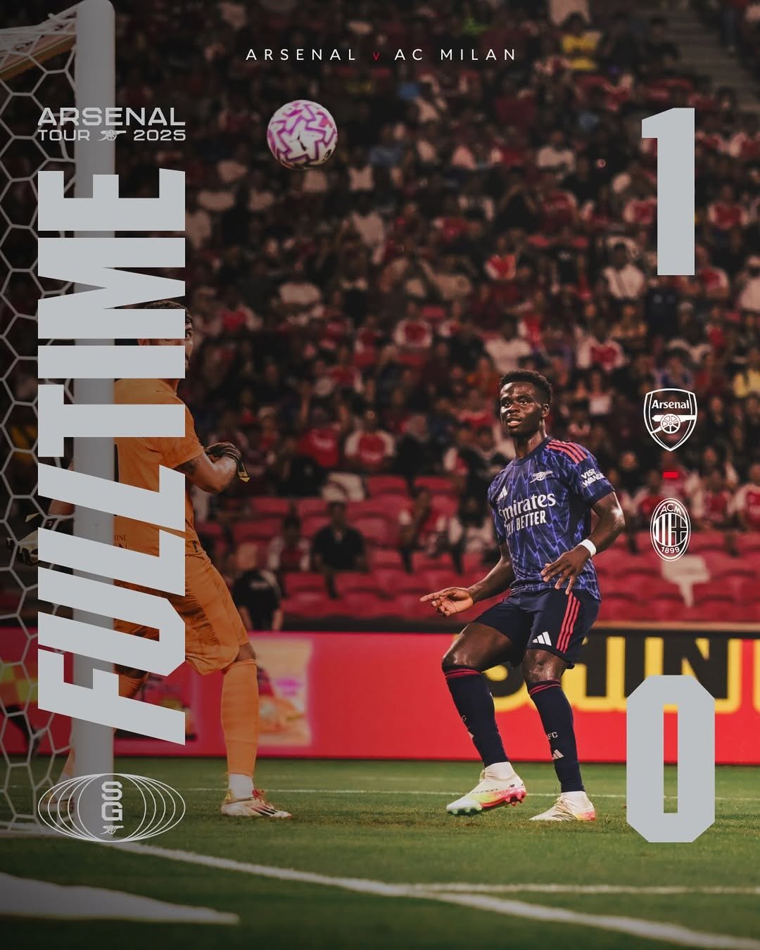 Arsenal Edges Milan in Singapore Pre-Season Opener